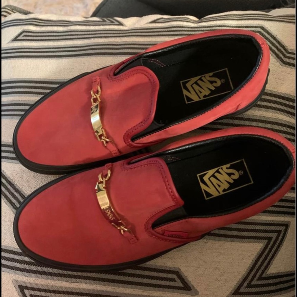 Red vans loafers size US. 6